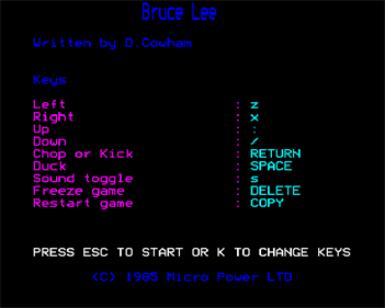 Bruce Lee - Screenshot - Game Select Image