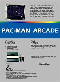Pac-Man Arcade - Box - Back Image