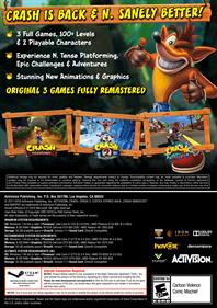 Crash Bandicoot N. Sane Trilogy - Fanart - Box - Back