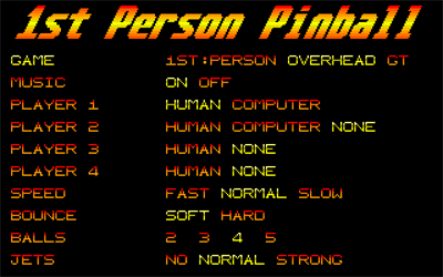 1st Person Pinball - Screenshot - Game Select Image