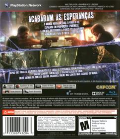 Resident Evil 6 - Box - Back Image