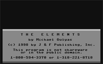 The Elements - Screenshot - Game Title Image