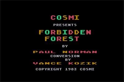 Forbidden Forest - Screenshot - Game Title Image