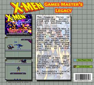 X-Men: GamesMaster's Legacy - Fanart - Box - Back