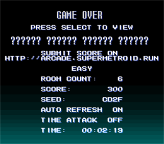 Super Metroid Arcade: Endless Mode - Screenshot - Game Over Image