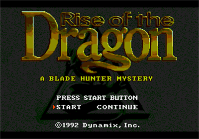 Rise of the Dragon - Screenshot - Game Title Image