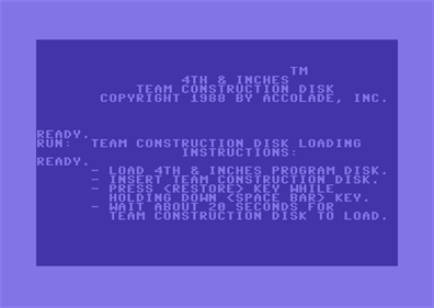 4th & Inches: Team Construction Disk - Screenshot - Game Title Image