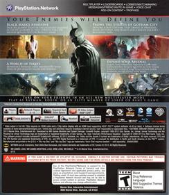 Batman: Arkham Origins - Box - Back Image