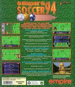 Empire Soccer 94 - Box - Back Image