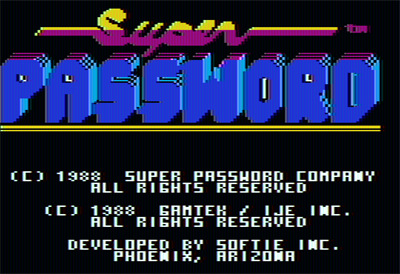 Super Password - Screenshot - Game Title Image
