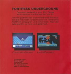 Fortress Underground - Box - Back Image