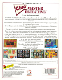 Clue: Master Detective - Box - Back Image