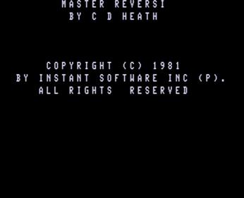Master Reversi - Screenshot - Game Title Image