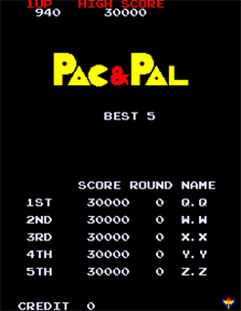 Pac & Pal - Screenshot - High Scores Image