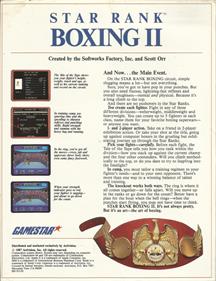 Star Rank Boxing II - Box - Back Image