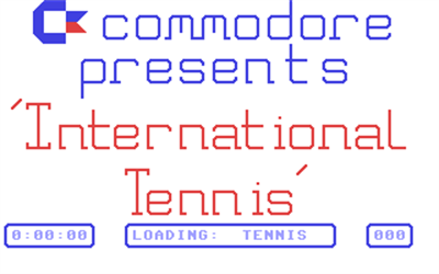 International Tennis (CBM) - Screenshot - Game Title Image