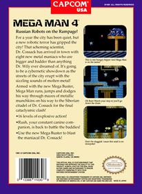Mega Man 4 - Box - Back Image