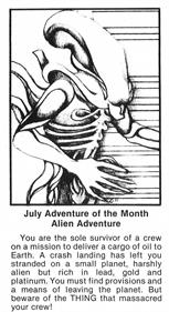 SoftSide Adventure of the Month 02: Alien Adventure
