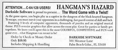 Hangman's Hazard - Advertisement Flyer - Front Image