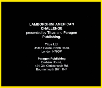 Lamborghini American Challenge - Box - Back Image