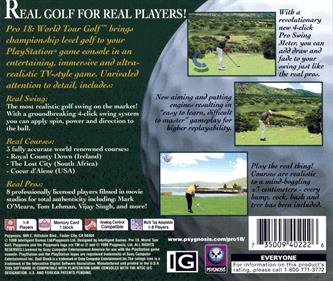 Pro 18: World Tour Golf - Box - Back Image