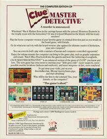 Clue: Master Detective - Box - Back Image