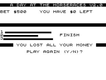 A Day Of The Horseraces - Screenshot - Game Over Image