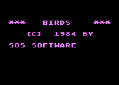 Birds (SOS Software) - Screenshot - Game Title Image