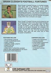 Brian Clough's Football Fortunes - Box - Back Image