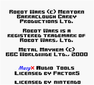 Robot Wars: Metal Mayhem - Screenshot - Game Title Image