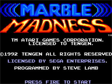 Marble Madness - Screenshot - Game Title Image