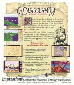 Discovery: In the Steps of Columbus - Box - Back Image