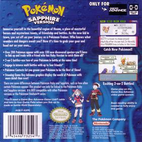 Pokémon Sapphire Version - Box - Back Image