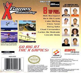 ESPN X Games Skateboarding - Box - Back Image
