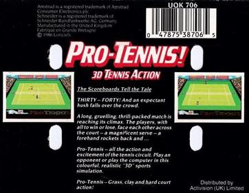 Pro-Tennis! 3D Tennis Action - Box - Back Image