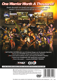 Dynasty Warriors 3 - Box - Back Image