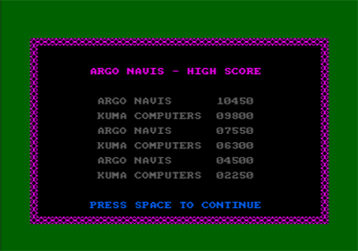 Argo Navis - Screenshot - High Scores Image