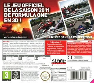 F1 2011 - Box - Back Image