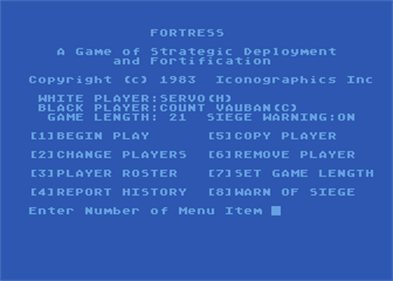 Fortress - Screenshot - Game Select