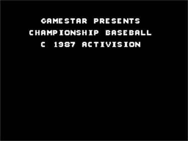 Championship Baseball - Screenshot - Game Title Image