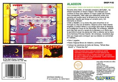 Disney's Aladdin - Box - Back Image