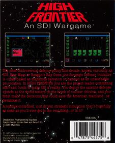 High Frontier: An SDI Wargame - Box - Back Image