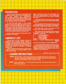 Prospector (Program One) - Box - Back Image