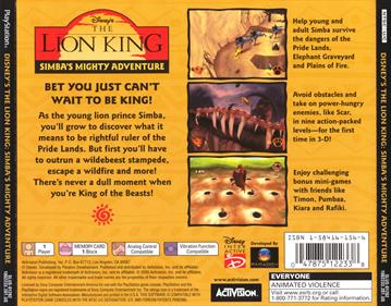 Disney's The Lion King: Simba's Mighty Adventure - Box - Back Image
