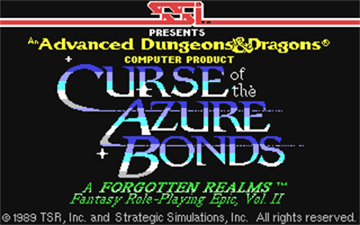Advanced Dungeons & Dragons: Curse of the Azure Bonds - Screenshot - Game Title Image