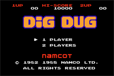 Famicom Mini: Dig Dug - Screenshot - Game Title Image