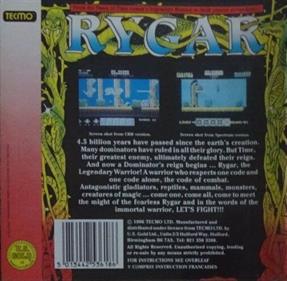 Rygar - Box - Back Image
