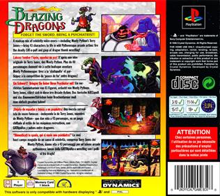 Blazing Dragons - Box - Back Image
