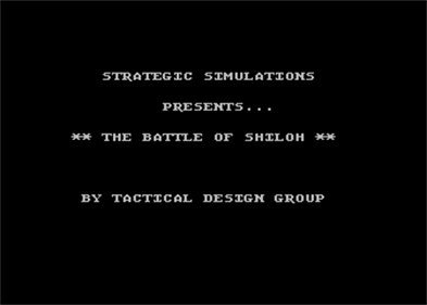 The Battle of Shiloh - Screenshot - Game Title