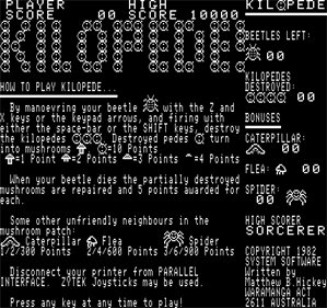 Kilopede - Screenshot - Game Title Image